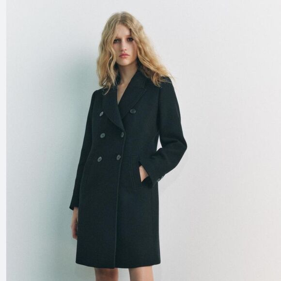 Zara double breasted winter coat - Picture 1 of 8
